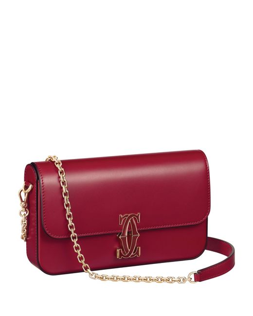 Cartier Red Mini Leather C De Chain Bag
