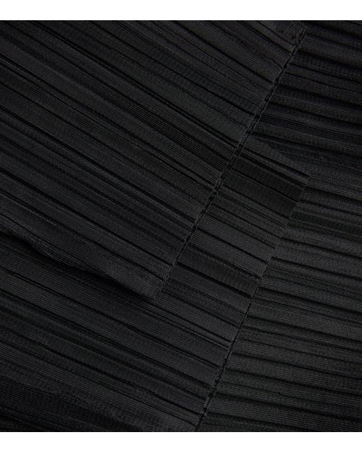 Pleats Please Issey Miyake Black Fluffy Basics Tapered Trousers