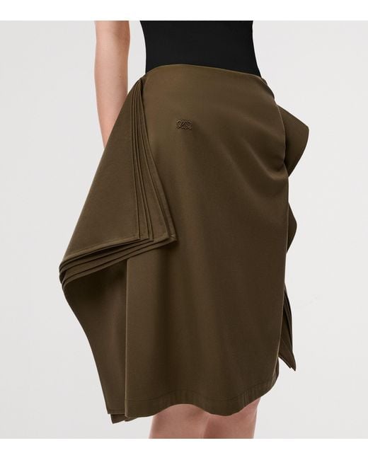 Loewe Green Asymmetric Midi Pencil Skirt