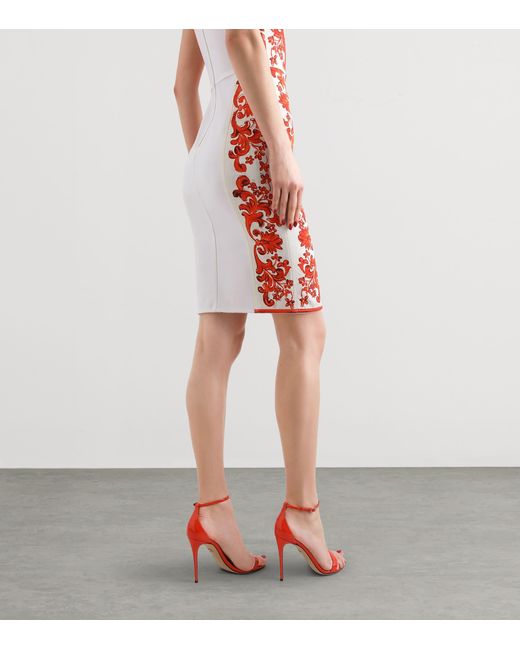 Dolce & Gabbana Red Silk-Blend Majolica Print Mini Dress