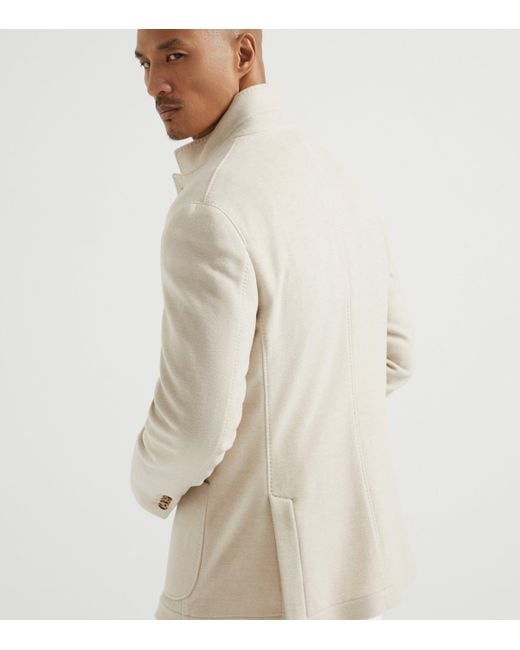 Brunello Cucinelli White Cashmere Coat for men