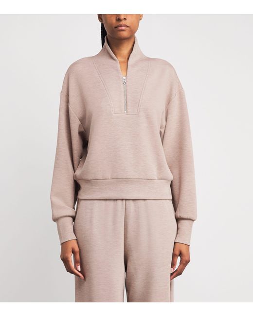 Varley Pink Doublesoft Davidson Quarter-Zip Sweatshirt