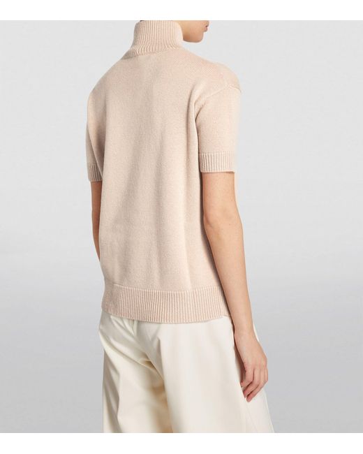 Max Mara Natural Virgin Wool Short-sleeve Sweater