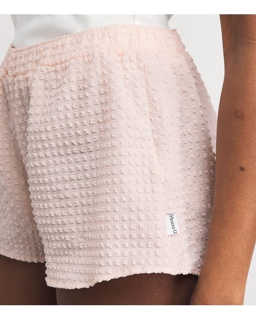 Hunza G Pink Seersucker Resort Shorts
