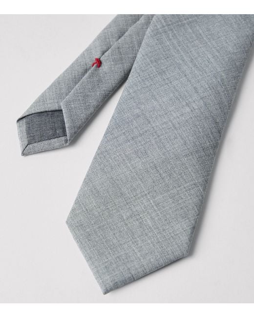 Brunello Cucinelli Gray Virgin Wool Tie for men