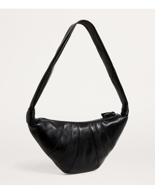 Lemaire Black Medium Nappa Leather Croissant Bag for men
