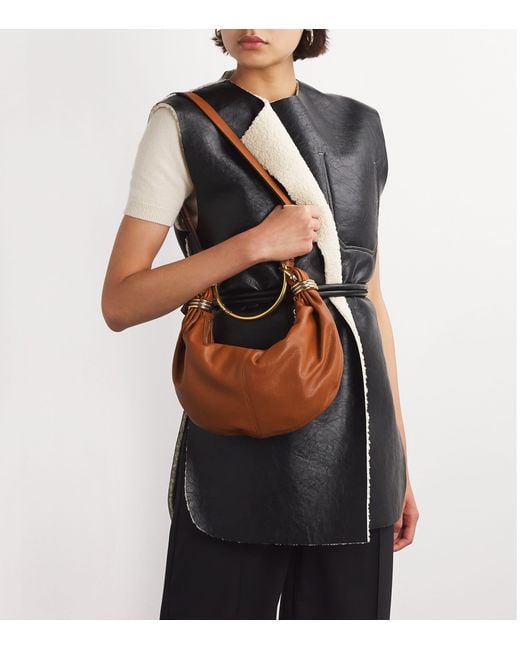 Chloé Brown Small Leather Bracelet Shoulder Bag