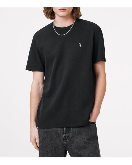 AllSaints Black Organic Cotton Ellis T-Shirt for men