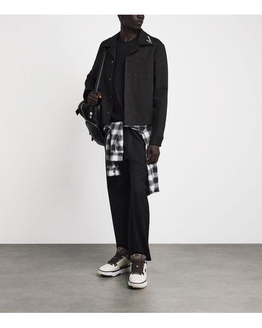 Amiri Black Cotton Script Shacket for men