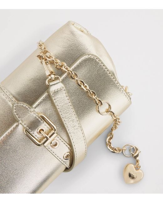 Maje Gray Metallic Leather Miss M Clutch Bag