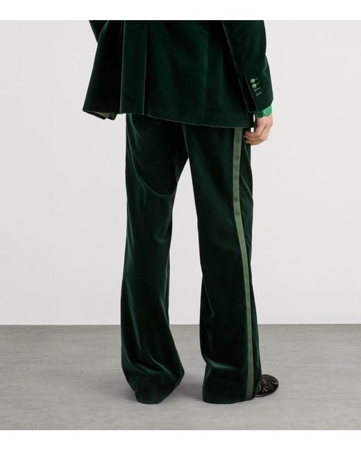 Dolce & Gabbana Black Velvet Wide-Leg Trousers for men
