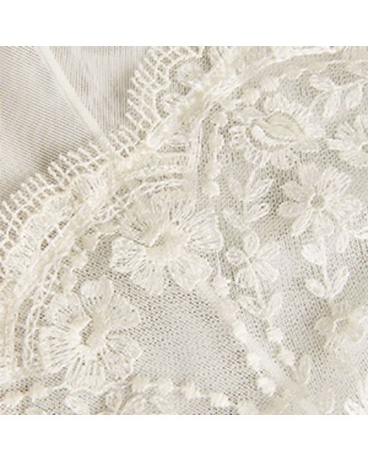 I.D Sarrieri White Embroidered À La Rose Thong