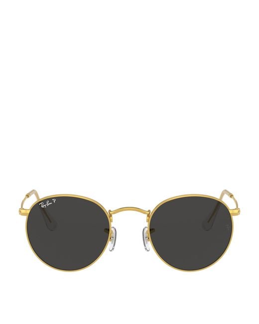 Ray-Ban Brown Rb3447 Round Metal Round Sunglasses for men