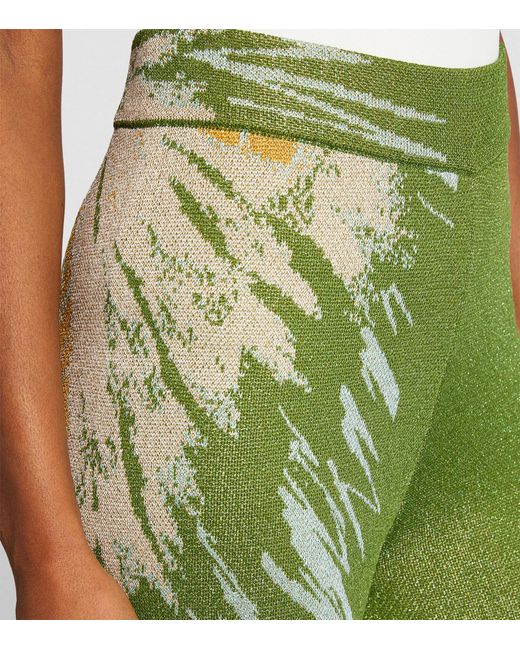 Hayley Menzies Green Jacquard Tie-dye Wide-leg Trousers