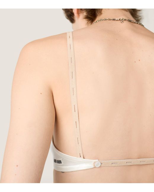 Miu Miu Metallic Satin Bra