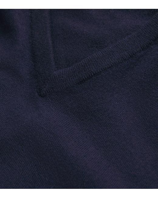 Ralph Lauren Blue Cashmere V-Neck Sweater for men