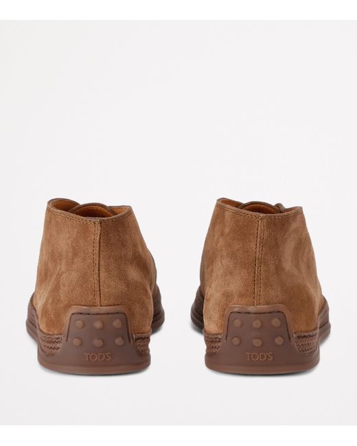 Tod's Brown Suede Gomma Desert Boots for men