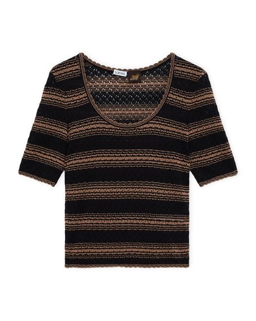 Loewe Black X Paula's Ibiza Stripe Short-Sleeve Sweater