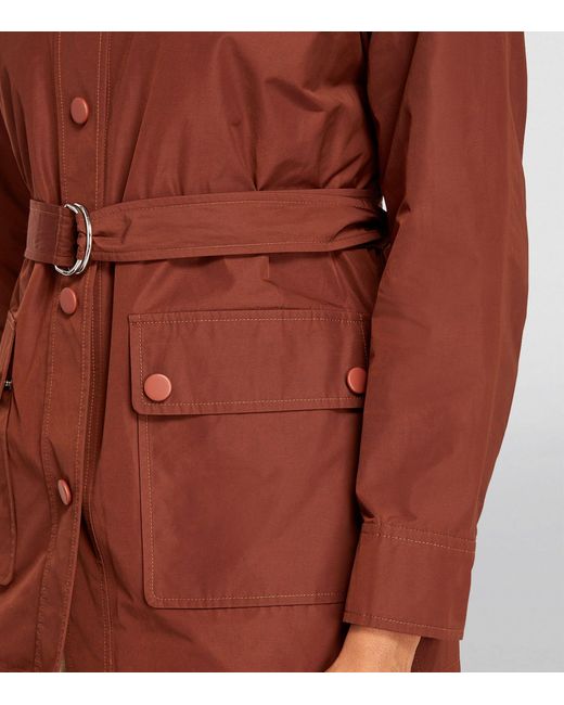Yves Salomon Red Cotton Gabardine Safari Jacket
