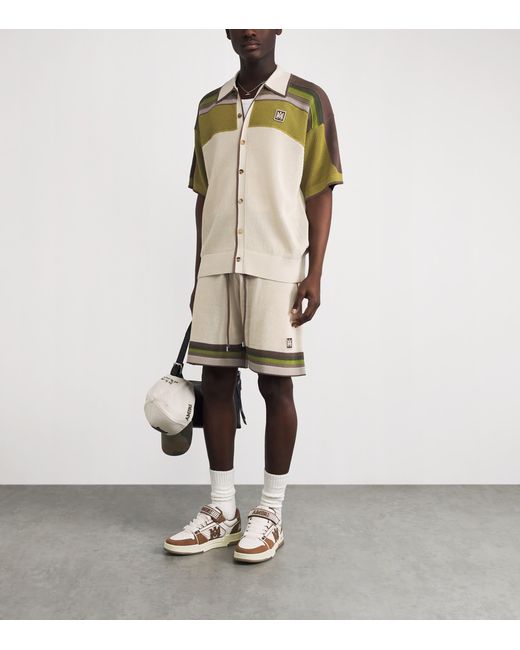 Amiri Green Mesh Logo Oversized Short-Sleeve Shirt for men