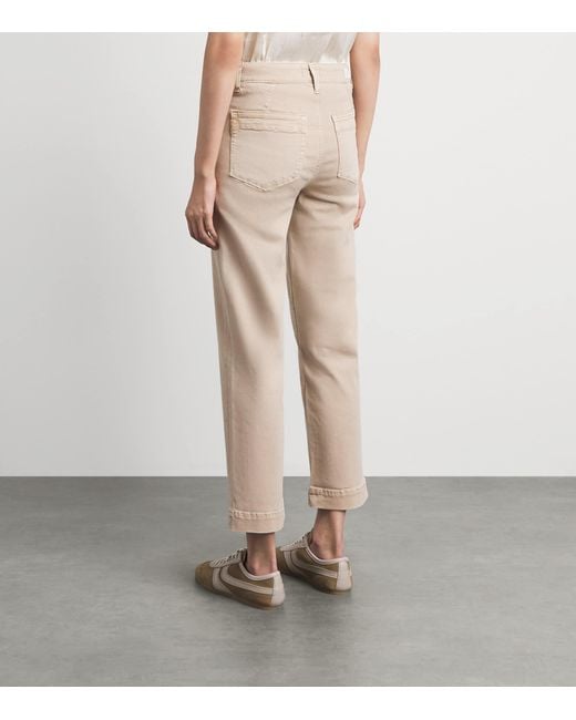 PAIGE Natural Quincy Ankle Mid-Rise Straight Jeans
