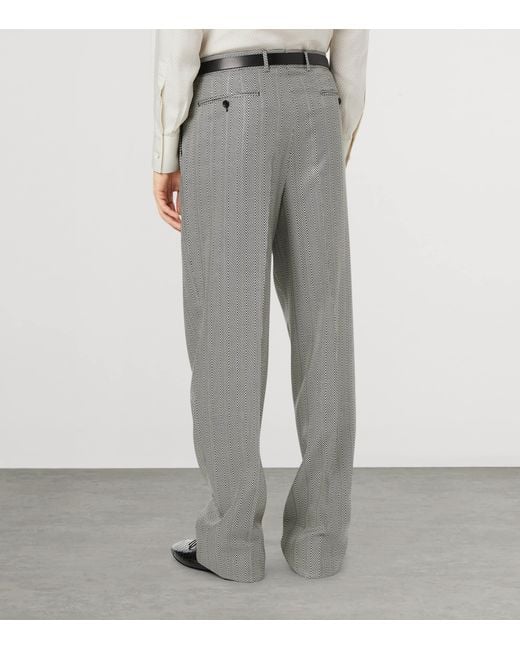 Tom Ford Gray Silk Tailored Trousers for men