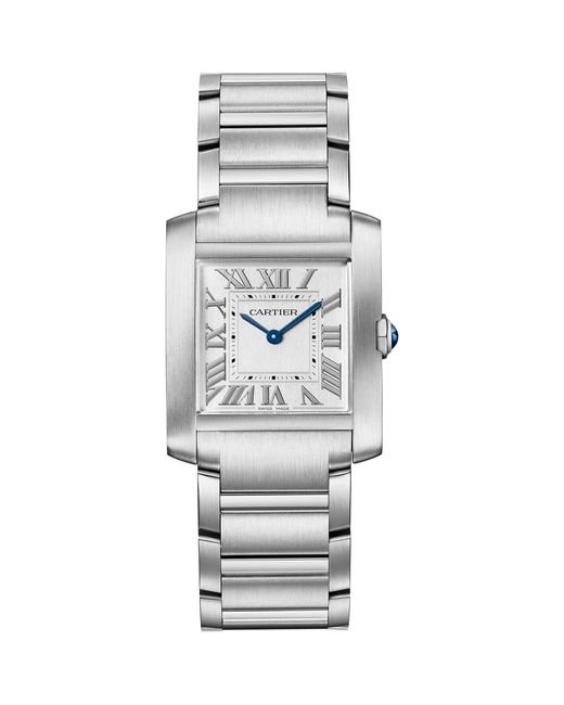 Cartier Gray Medium Steel Tank Française Watch 27Mm