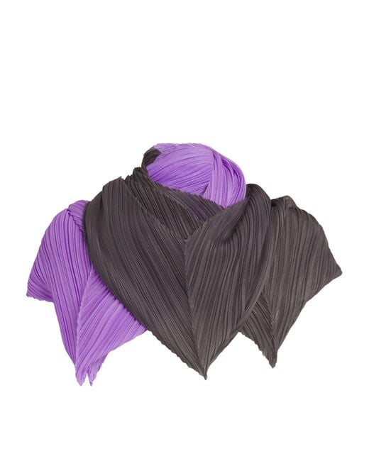 Pleats Please Issey Miyake Purple Monthly Colors September Bi-Colour Scarf