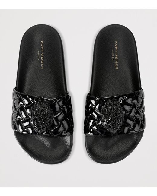 Kurt Geiger Black Meena Large Eagle Slides