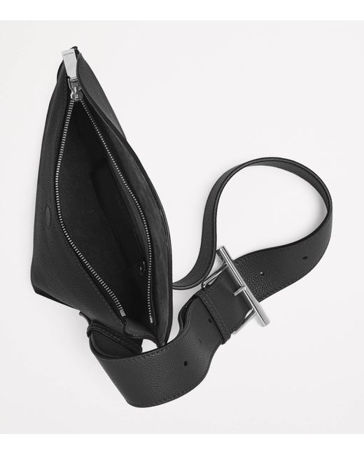 Alexander McQueen Black Leather The T-Bar Sling Cross-Body Bag