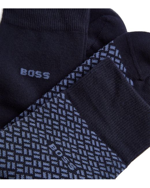 Boss Blue Mini Cube Socks (pack Of 2) for men