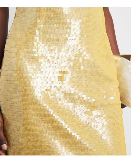 Rachel Gilbert Metallic Embellished Tamzin Sleeveless Midi Dress