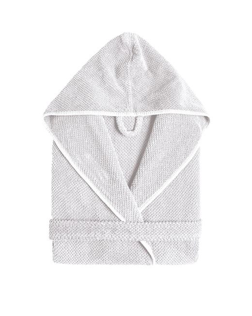 Graccioza White Bee Waffle Hooded Bathrobe