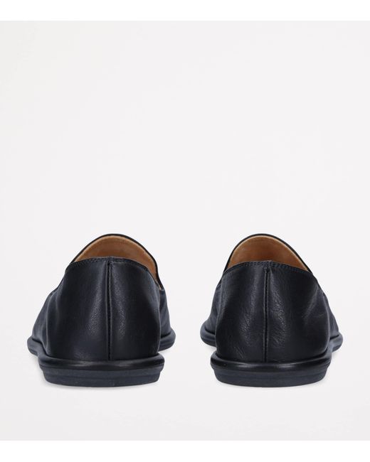 The Row Black Canal Leather Loafers