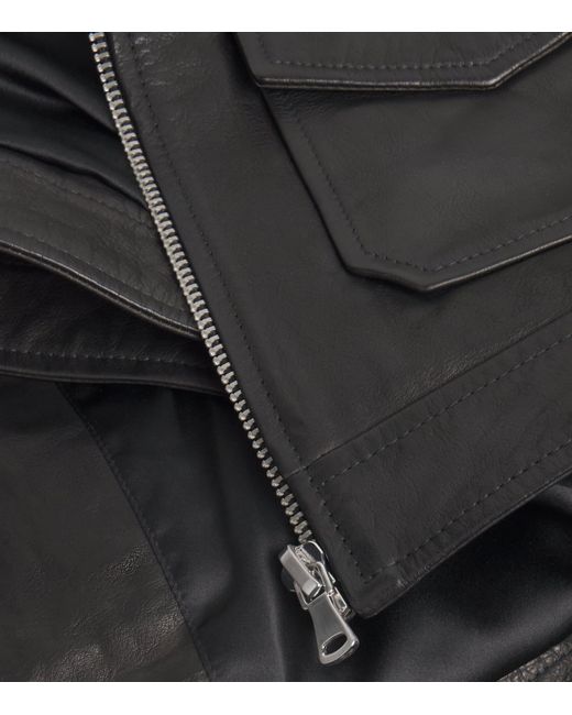 PAIGE Black Cropped Clyde Leather Jacket