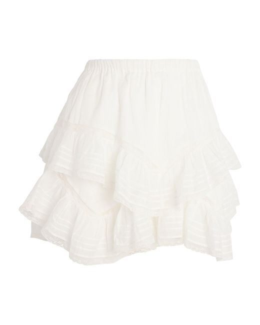 Isabel Marant White Cotton Frilled Gisele Shorts