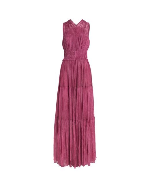 Ulla Johnson Purple Silk Freesia Sleeveless Maxi Dress
