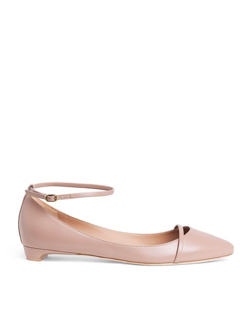Malone Souliers Pink Leather Mary Ballet Flats 10