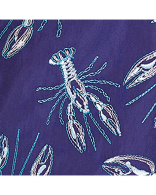 Vilebrequin Blue Lobster-embroidered Mistral Swim Shorts for men