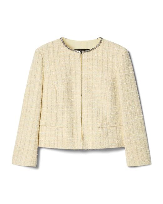 Marina Rinaldi Natural Tweed Embellished Blazer