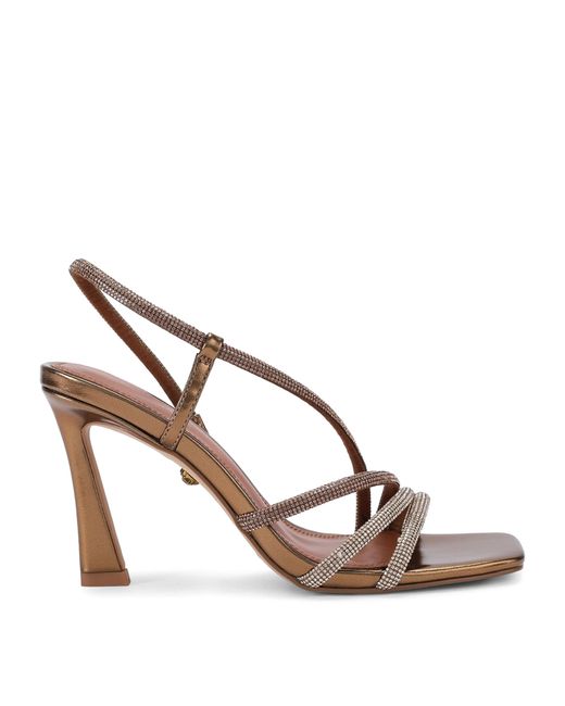 Kurt Geiger Pink Leather Embellished Annabel Heeled Sandals 90