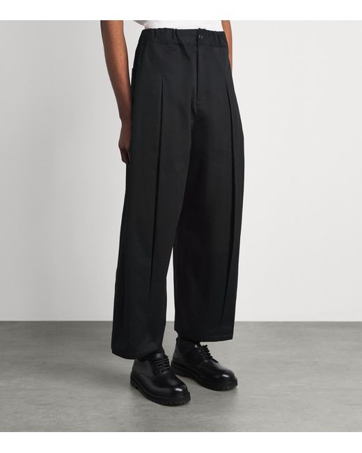 SAGE NATION Black Box-Pleat Wide-Leg Trousers for men