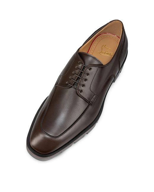 Christian Louboutin Brown Davisol Leather Derby Shoes for men