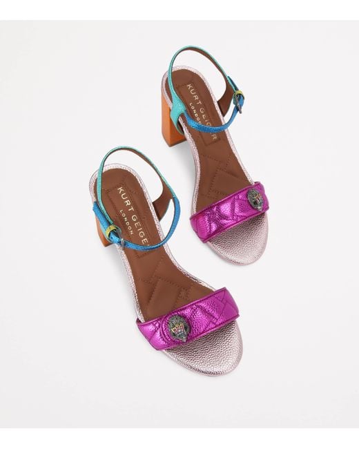 Kurt Geiger Blue Leather Kensington Langley Sandals