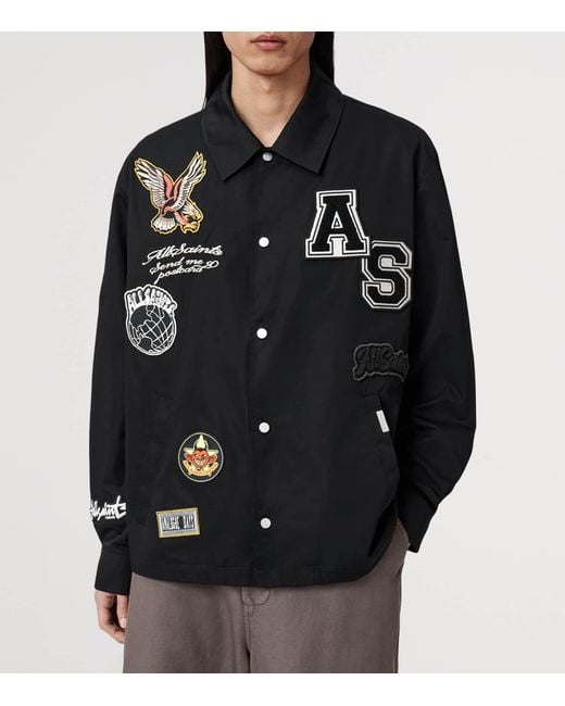 AllSaints Black Soundman Coach Jacket for men