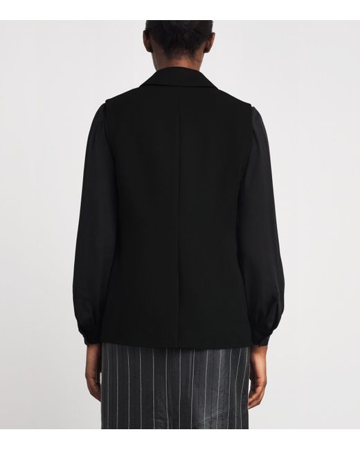 Max Mara Black Virgin Wool Waistcoat