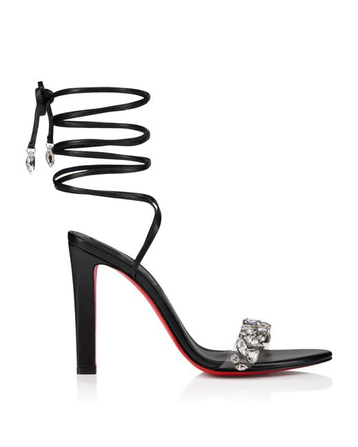 Christian Louboutin Black Fanny Jolly Leather Sandals 100