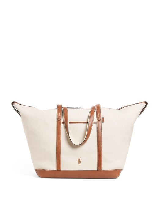 Polo Ralph Lauren Pink Large Canvas Shopper Tote Bag