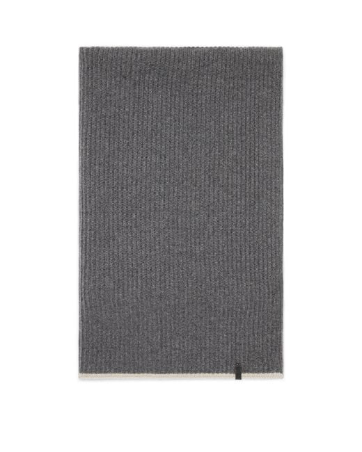 Brunello Cucinelli Gray Cashmere English Rib Monili Scarf