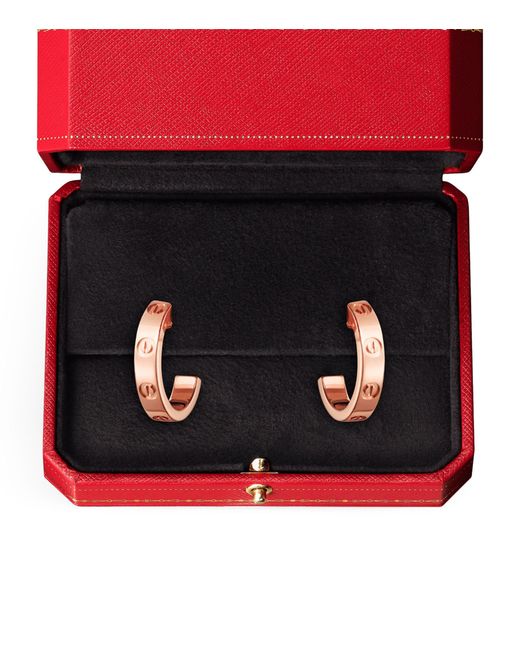Cartier Metallic Rose Gold Love Hoop Earrings